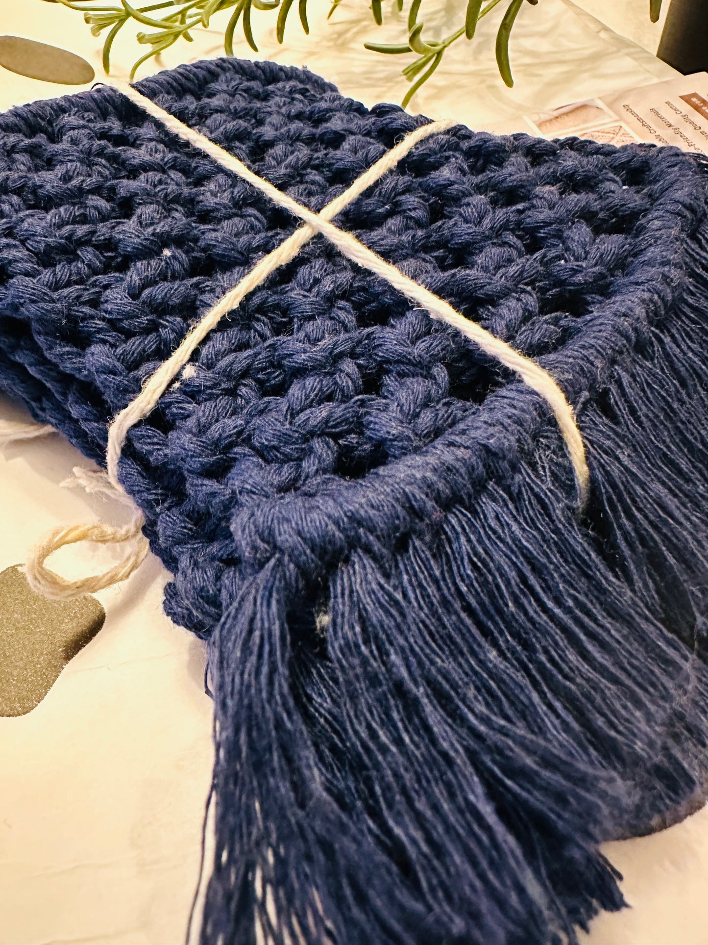 Handmade Macrame Square Coaster – Boho Chic Cotton Drink Coasters