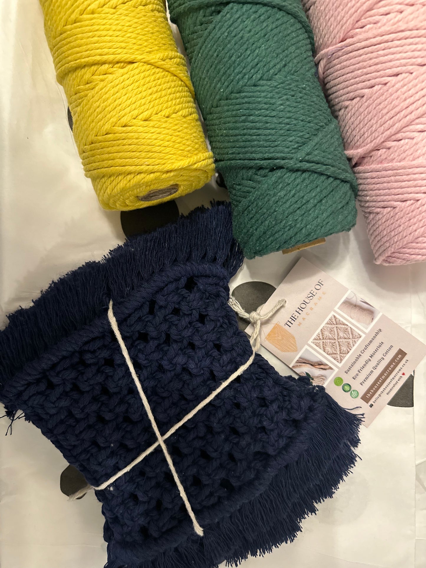 Handmade Macrame Square Coaster – Boho Chic Cotton Drink Coasters